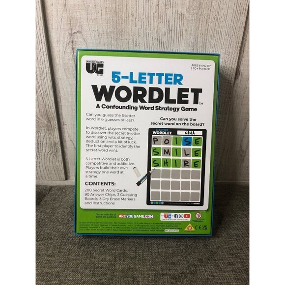 University Games 5-Letter Wordlet A Confounding Word Strategy Puzzle Game - Picture 2 of 2